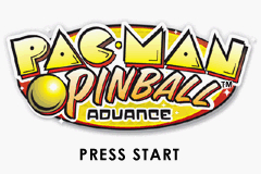 Pac-Man Pinball Advance title screen for GameBoy Advance